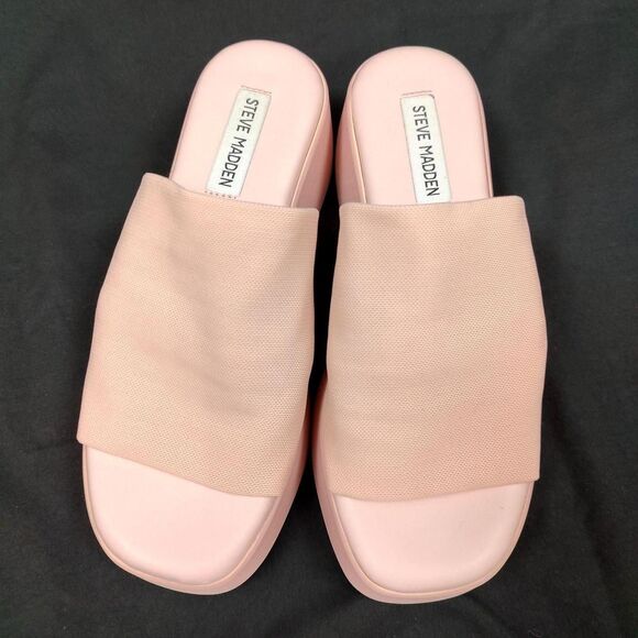 ♡ Steve Madden ♡ Slinky 30 Pink Platform Slide Sandals - Picture 3 of 5